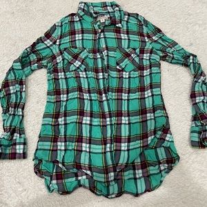 Merona Mint Green Plaid shirt